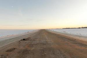 rural road, snow photo