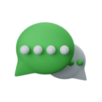 Chat de rendu 3d, conversation isolée utile pour l'interface utilisateur, les applications et l'illustration de la conception web png