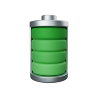 batterie de rendu 3d isolée utile pour l'interface utilisateur, les applications et l'illustration de la conception Web png