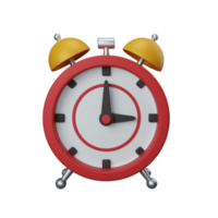 3d rendering alarm clock isolated useful for user interface, apps and web design illustration png