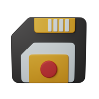 3d rendering save as or floppy disk isolated useful for user interface, apps and web design png