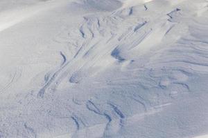 Deep snowdrifts, close up photo