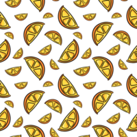 leuchtend gelbe Zitronenscheibe, nahtloses quadratisches Muster png