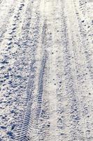 Footprints in the snow photo