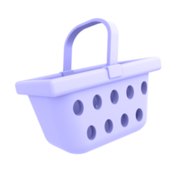 icono de comercio electrónico cesta de la compra vacía ilustración 3d png
