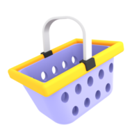 icono de comercio electrónico cesta de la compra ilustración 3d