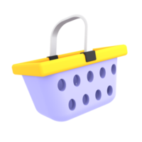 icono de comercio electrónico cesta de la compra ilustración 3d