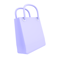 ilustração 3d de sacos de compras de retângulo de ícone de comércio eletrônico png