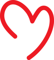 símbolos do coração isolados em um fundo branco ícones desenhados à mão vermelha para amor, casamento, dia dos namorados ou outro design romântico. png