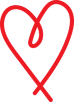 símbolos do coração isolados em um fundo branco ícones desenhados à mão vermelha para amor, casamento, dia dos namorados ou outro design romântico. png