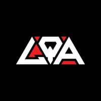 LQA triangle letter logo design with triangle shape. LQA triangle logo design monogram. LQA triangle vector logo template with red color. LQA triangular logo Simple, Elegant, and Luxurious Logo. LQA