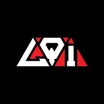 LQI triangle letter logo design with triangle shape. LQI triangle logo design monogram. LQI triangle vector logo template with red color. LQI triangular logo Simple, Elegant, and Luxurious Logo. LQI