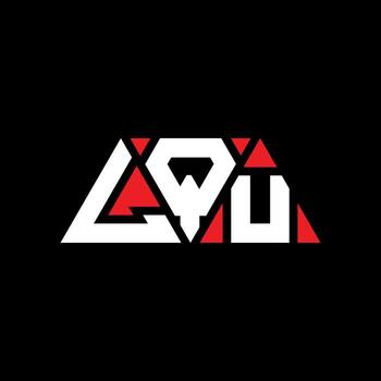LQU triangle letter logo design with triangle shape. LQU triangle logo design monogram. LQU triangle vector logo template with red color. LQU triangular logo Simple, Elegant, and Luxurious Logo. LQU