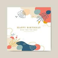 Floral Birthday Card Template vector