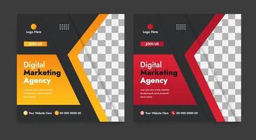 Digital Marketing Agency and Corporate Social Media Template vector