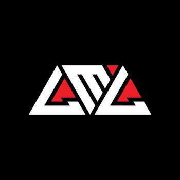 LML triangle letter logo design with triangle shape. LML triangle logo design monogram. LML triangle vector logo template with red color. LML triangular logo Simple, Elegant, and Luxurious Logo. LML
