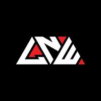 LNW triangle letter logo design with triangle shape. LNW triangle logo design monogram. LNW triangle vector logo template with red color. LNW triangular logo Simple, Elegant, and Luxurious Logo. LNW