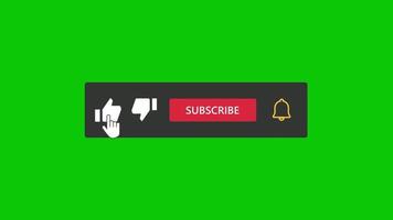 geanimeerde handcursor klik op groen scherm abonneer gratis video