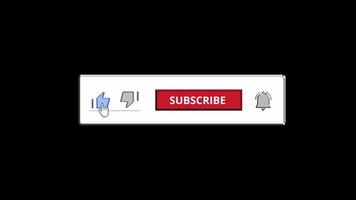 Animated hand cursor clicking like button subscribe button and bell icon free stock video