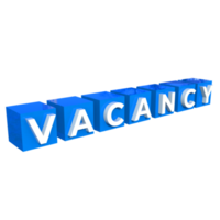 Vacancy Text 3D Render Cubes png