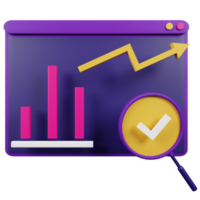 Analytik 3D-Icon-Illustration für Ihre Website, Benutzeroberfläche und Präsentation. 3D-Darstellung. png