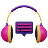 Headphone 3D Icon Illustration for your website, user interface, and presentation. 3D render Illustration. png