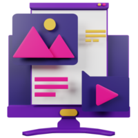 digitales Marketing 3D-Icon-Illustration für Ihre Website, Benutzeroberfläche und Präsentation. 3D-Darstellung. png