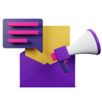 Email Marketing 3D Icon Illustration for your website, user interface, and presentation. 3D render Illustration. png