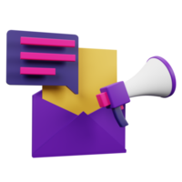 Email Marketing 3D Icon Illustration for your website, user interface, and presentation. 3D render Illustration. png