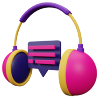 Headphone 3D Icon Illustration for your website, user interface, and presentation. 3D render Illustration. png