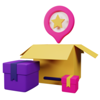 ilustração de ícone 3d de localização para seu site, interface de usuário e apresentação. ilustração de renderização 3D. png