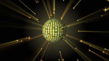 animation of a mirror disco ball in yellow colors video