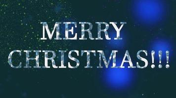 beautiful animation of Merry Christmas greetings, garlands and fireworks video