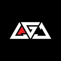 LGJ triangle letter logo design with triangle shape. LGJ triangle logo design monogram. LGJ triangle vector logo template with red color. LGJ triangular logo Simple, Elegant, and Luxurious Logo. LGJ