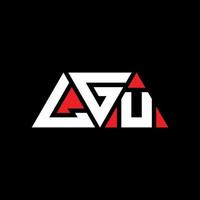 LGU triangle letter logo design with triangle shape. LGU triangle logo design monogram. LGU triangle vector logo template with red color. LGU triangular logo Simple, Elegant, and Luxurious Logo. LGU