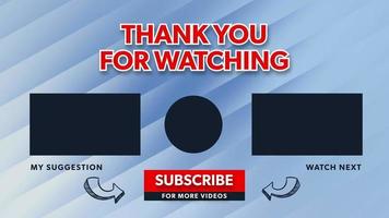 Thanks for watching blue and red theme with minimalist floating strip lines video
