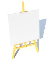 wooden easel with white canvas 3d render illustration photo