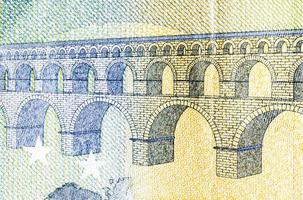 used banknote costs five euros photo