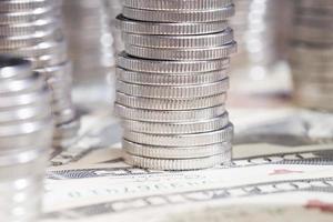 silver coins, close up photo