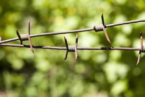 old rusty barbed wire photo