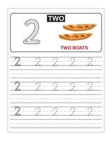 Number tracing for kids, Number 2 vector