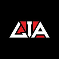 LIA triangle letter logo design with triangle shape. LIA triangle logo design monogram. LIA triangle vector logo template with red color. LIA triangular logo Simple, Elegant, and Luxurious Logo. LIA