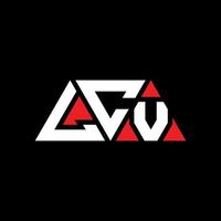 LCV triangle letter logo design with triangle shape. LCV triangle logo design monogram. LCV triangle vector logo template with red color. LCV triangular logo Simple, Elegant, and Luxurious Logo. LCV