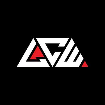 LCW triangle letter logo design with triangle shape. LCW triangle logo design monogram. LCW triangle vector logo template with red color. LCW triangular logo Simple, Elegant, and Luxurious Logo. LCW