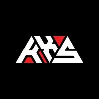 KXS triangle letter logo design with triangle shape. KXS triangle logo design monogram. KXS triangle vector logo template with red color. KXS triangular logo Simple, Elegant, and Luxurious Logo. KXS