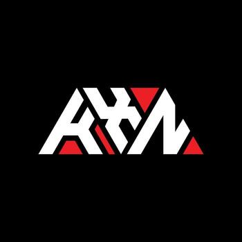 KXN triangle letter logo design with triangle shape. KXN triangle logo design monogram. KXN triangle vector logo template with red color. KXN triangular logo Simple, Elegant, and Luxurious Logo. KXN