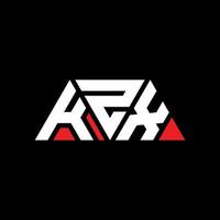 KZX triangle letter logo design with triangle shape. KZX triangle logo design monogram. KZX triangle vector logo template with red color. KZX triangular logo Simple, Elegant, and Luxurious Logo. KZX
