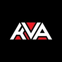 diseño de logotipo de letra triangular kva con forma de triángulo. monograma de diseño del logotipo del triángulo kva. plantilla de logotipo de vector de triángulo kva con color rojo. logotipo triangular kva logotipo simple, elegante y lujoso. kva