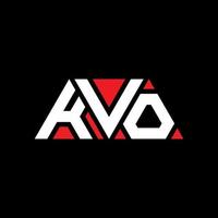 diseño de logotipo de letra triangular kvo con forma de triángulo. monograma de diseño del logotipo del triángulo kvo. plantilla de logotipo de vector de triángulo kvo con color rojo. logotipo triangular kvo logotipo simple, elegante y lujoso. kvo