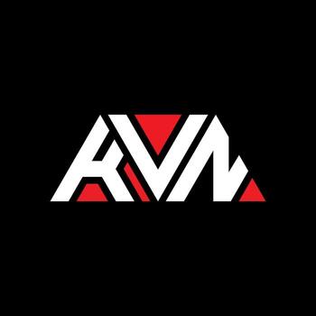 KVN triangle letter logo design with triangle shape. KVN triangle logo design monogram. KVN triangle vector logo template with red color. KVN triangular logo Simple, Elegant, and Luxurious Logo. KVN